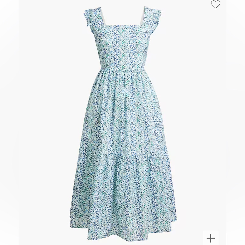 J. Crew Blue Floral Midi Dress